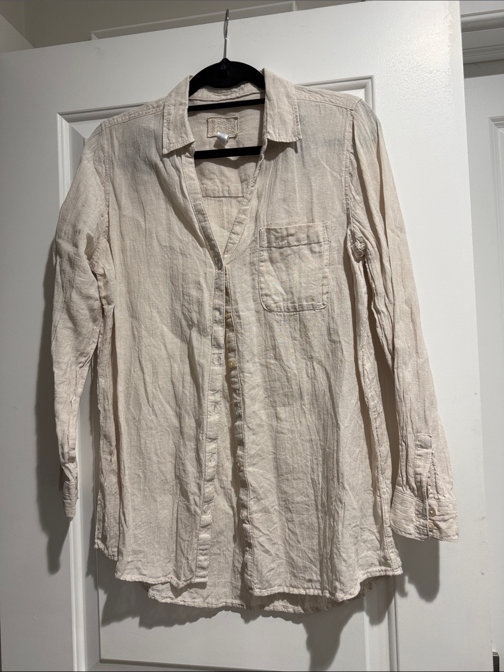 Sigrid Olsen Linen Oatmeal Button-Up Shirt